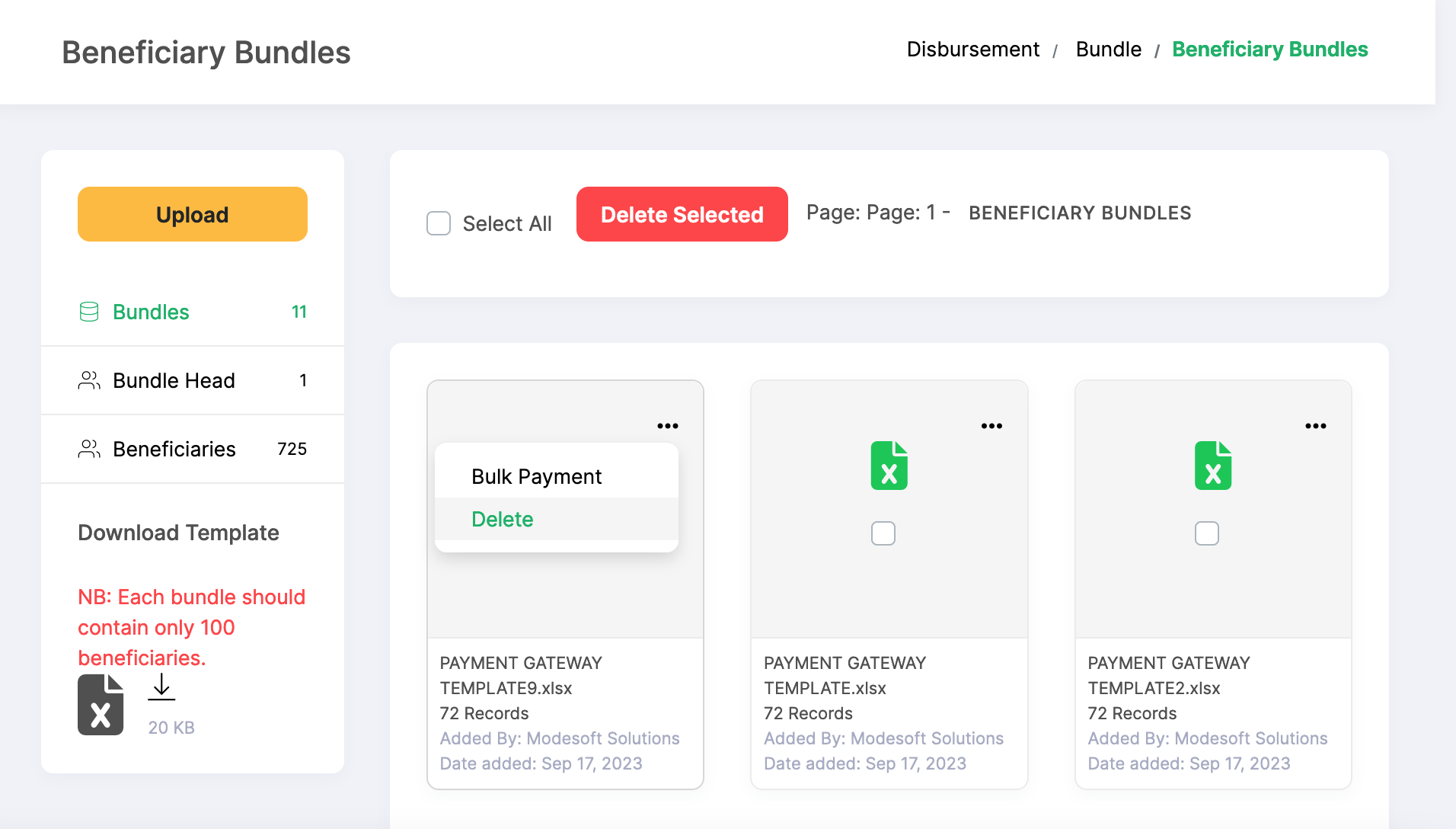 Manage Bundle